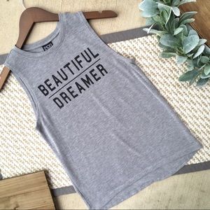 Modern Lux Beautiful Dreamer Grey Tank Top